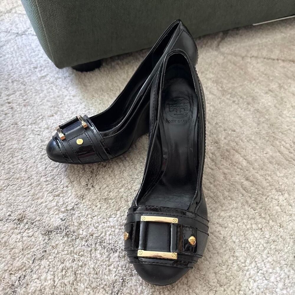Tory Burch Women's Black Wedge Heels